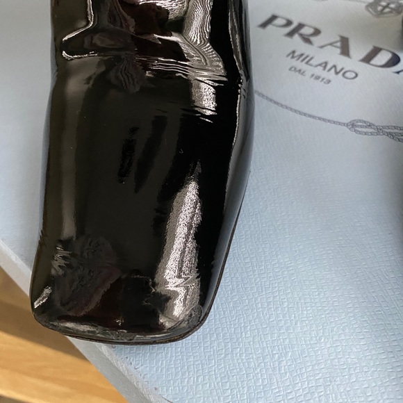 PRADA Square Toe Patent Leather Boots (Knee high) - Picture 5 of 10